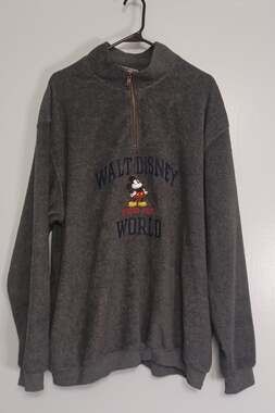 Vintage WALT DISNEY Mickey Mouse Fleece Sweater Zip Size XXL